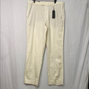 NWT Banana Republic Men's Size 36x34 Slim Fit Performance Linen- Cream